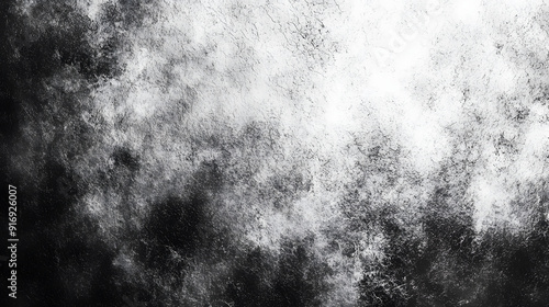 Abstract noise texture featuring a grey to black gradient with white highlights, creating a grainy monochrome background for a banner or design backdrop