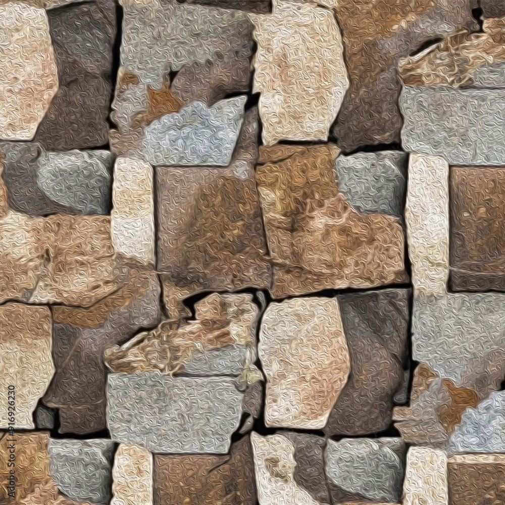 Fototapeta premium Natural stone pattern. Oil painting. Pattern for covers, for printing on wall decorations and leaflets. Generated by Ai