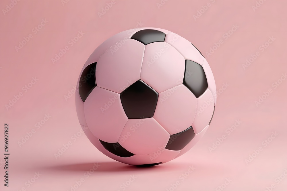 Pink Soccer Ball on Pink Background. Pink Soccer Ball on Pink Background.