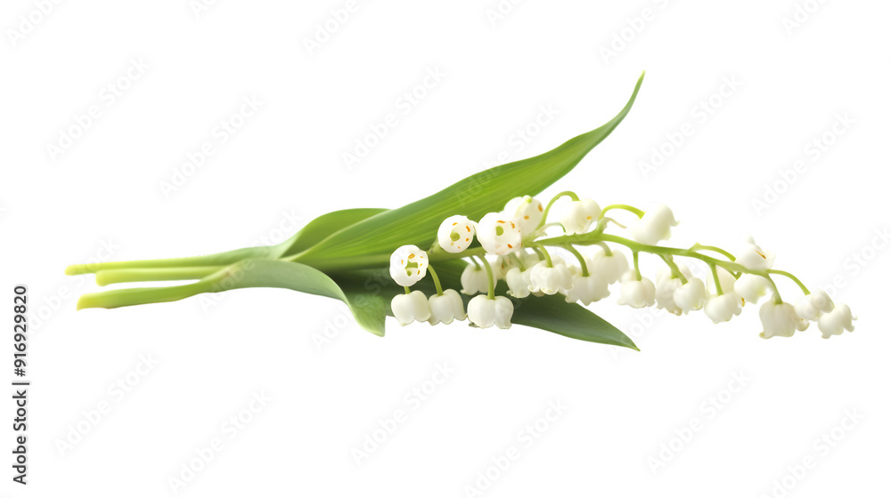 Obraz premium Lily of the valley flower isolated on a white background with full depth of field, crisp details