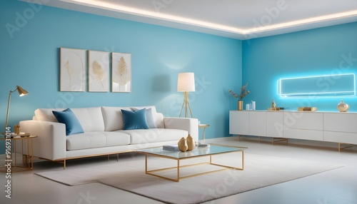 Photo interior modern design room 3d illustration