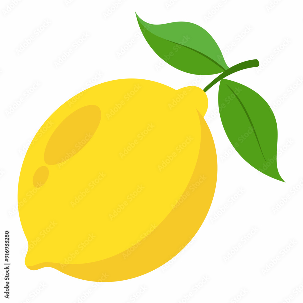 Yellow Lemon Fruit with Green Leaves Yellow Lemon Fruit with Green Leaves