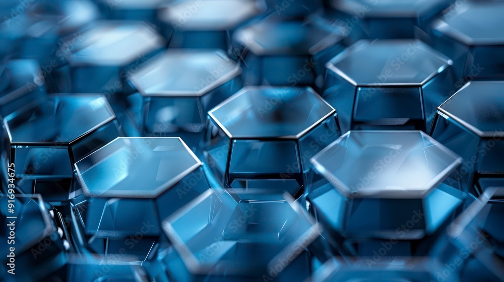 hexagonal pattern background with glass texture finish and cold colors hexagonal pattern background with glass texture finish and cold colors