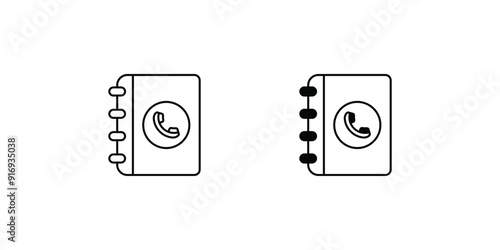 address book set icon with white background vector stock illustration