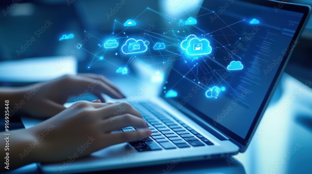 Cloud Computing Network Illustration Cloud Computing Network Illustration