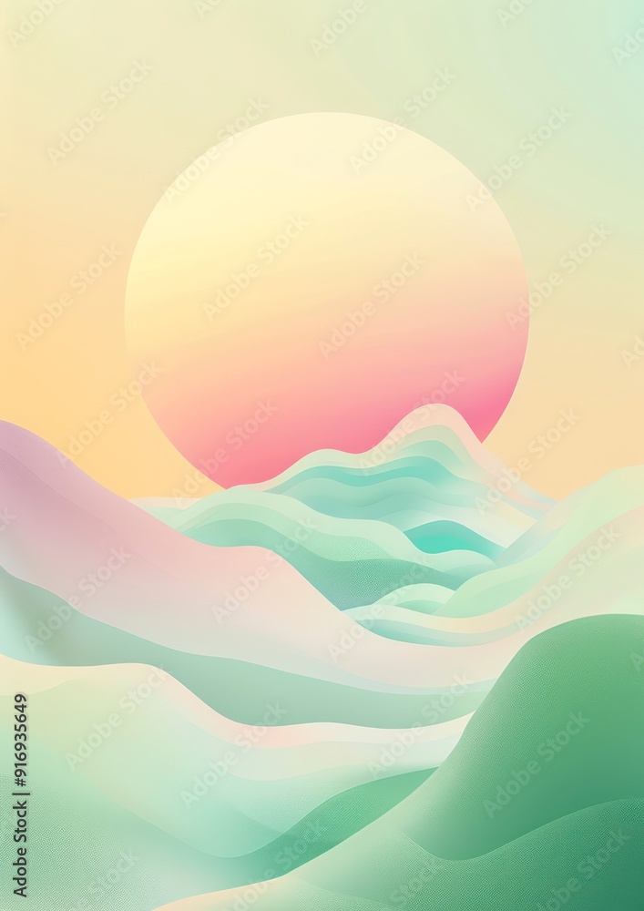minimal abstract scenery poster background with green soft pastel colors minimal abstract scenery poster background with green soft pastel colors