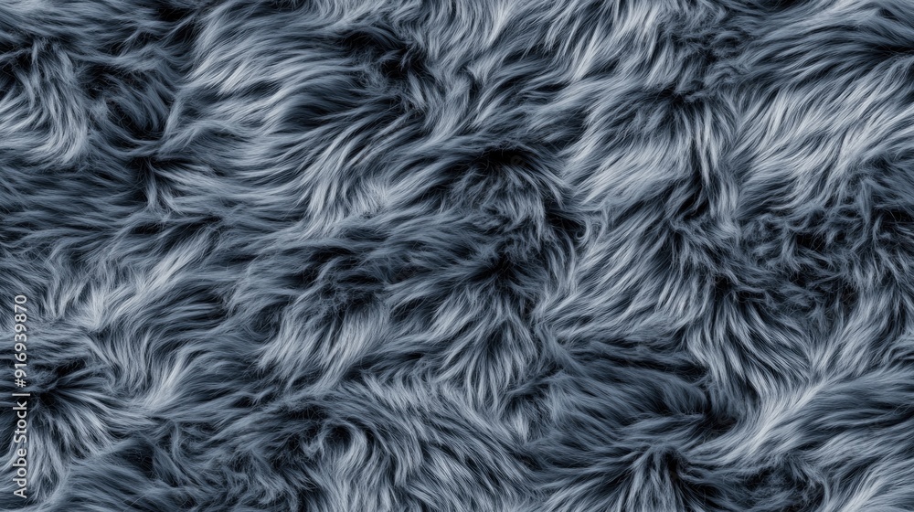 Fototapeta premium A detailed close-up showcases a dark grey shaggy wool texture, perfect for fashion concepts and material design SEAMLESS PATTERN