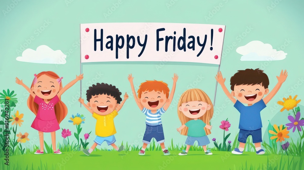 Joyful Kids Playing in the Park: Colorful and Vibrant Illustration of Children Having Fun Joyful Kids Playing in the Park: Colorful and Vibrant Illustration of Children Having Fun