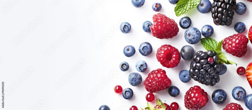 Fresh berries isolated on white background with copy space image. Fresh berries isolated on white background with copy space image.