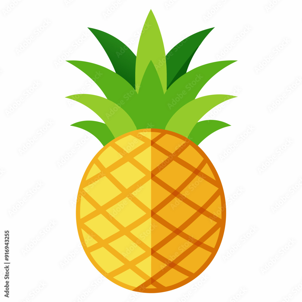 A Single Yellow Pineapple with Green Spiky Leaves A Single Yellow Pineapple with Green Spiky Leaves