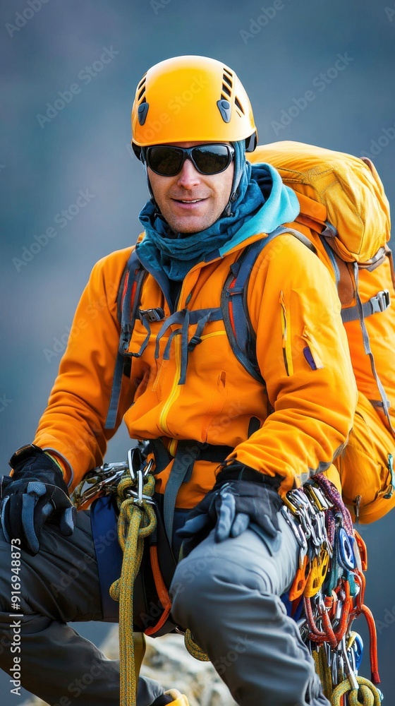 Adventurous Climber Ready for the Challenge Adventurous Climber Ready for the Challenge