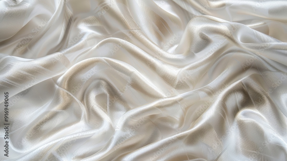 Soft blur pattern on white and silver silk background. Soft blur pattern on white and silver silk background.