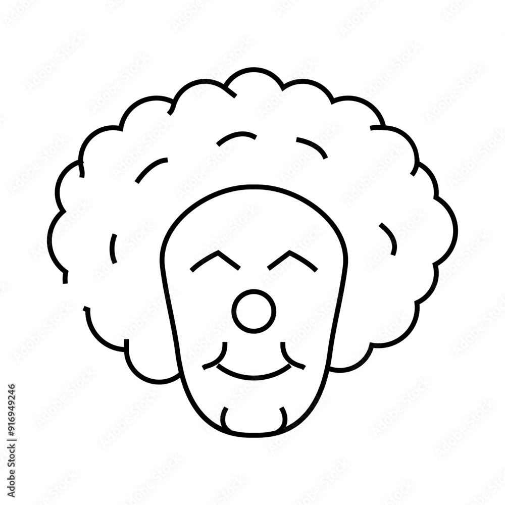 clown fear line icon vector. clown fear sign. isolated contour symbol black illustration clown fear line icon vector. clown fear sign. isolated contour symbol black illustration
