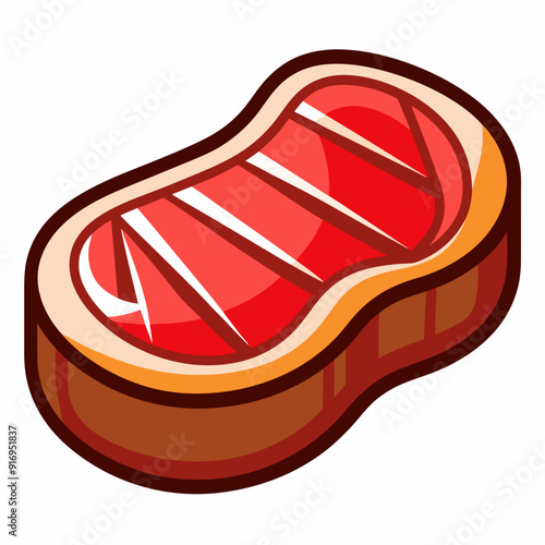 Cartoon Illustration of a Grilled Steak