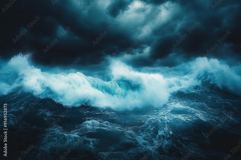 haunting seascape with roiling dark clouds looming over turbulent ocean at twilight ethereal mist and deep blueblack tones create atmosphere of mystery and foreboding haunting seascape with roiling dark clouds looming over turbulent ocean at twilight ethereal mist and deep blueblack tones create atmosphere of mystery and foreboding