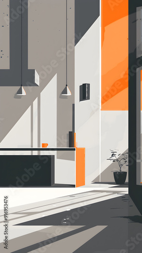 Industrial flat color background illustration