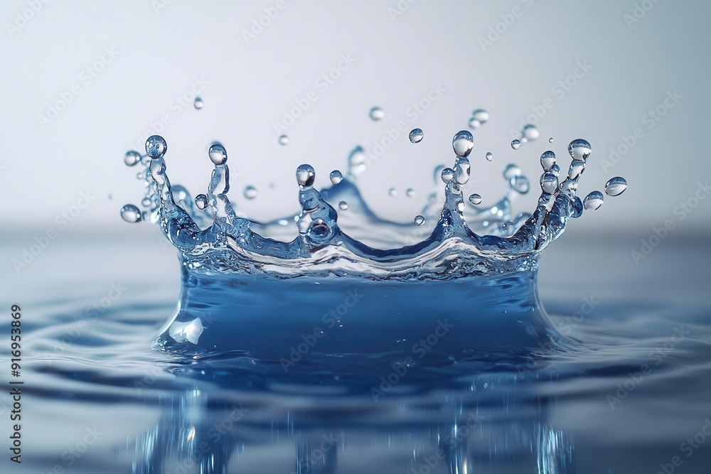 highspeed photography capture of a water droplet impact creating an ...