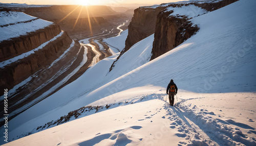 Desert Secrets in Snowy Winter: The Discoverer's Jaunt Enveloped in Landslide
