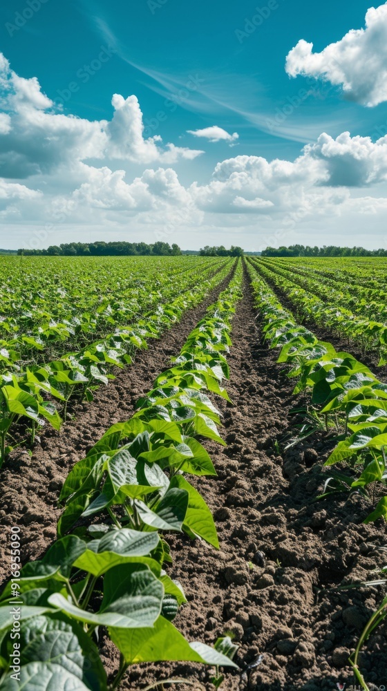 A field of green beans is shown in the image A field of green beans is shown in the image