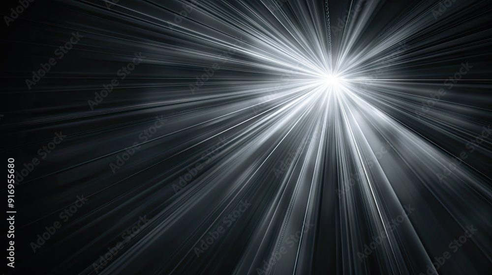 rays of light from center, on black background rays of light from center, on black background