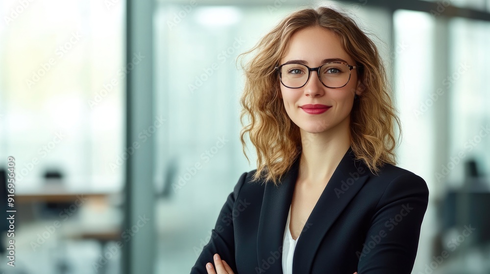 Confident Business Professional in Modern Office Setting Confident Business Professional in Modern Office Setting