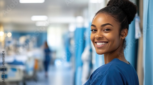 Nurse Posing Happily in Hospital Environment