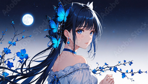 It's an anime-style portrait of a young woman