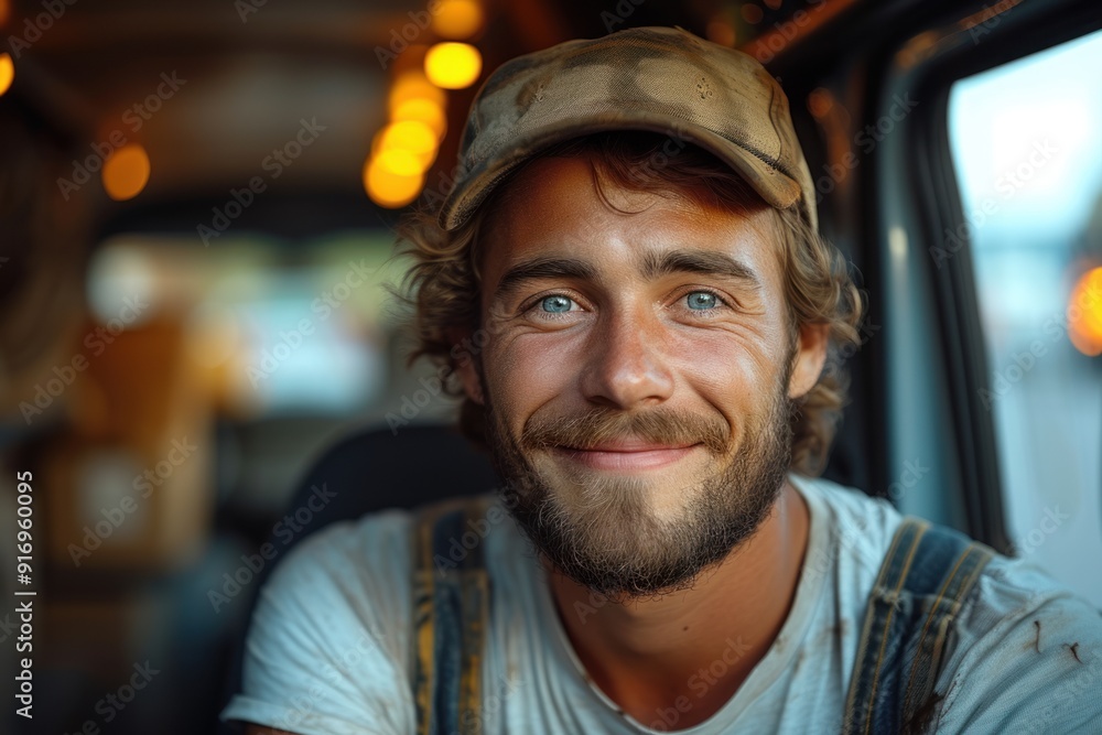 Photo portrait of a smiley driver Photo portrait of a smiley driver