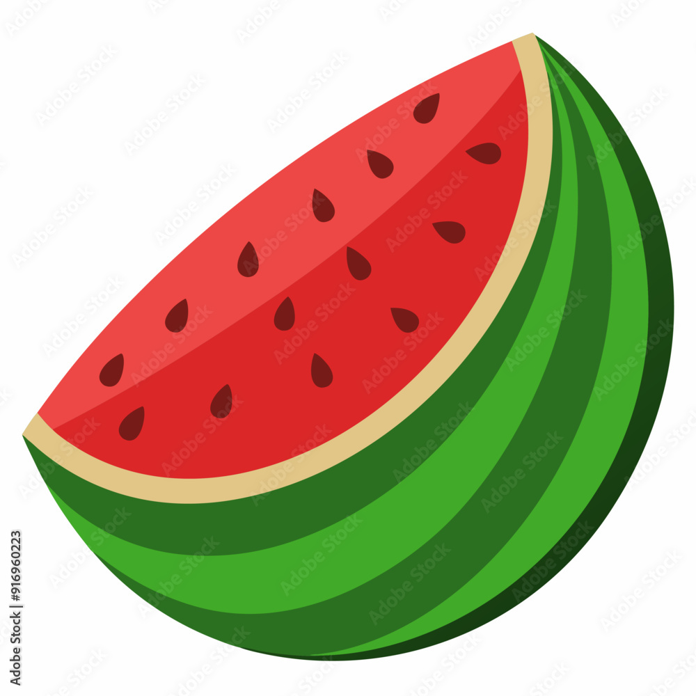 A Slice of Watermelon with Red Pulp and Black Seeds A Slice of Watermelon with Red Pulp and Black Seeds