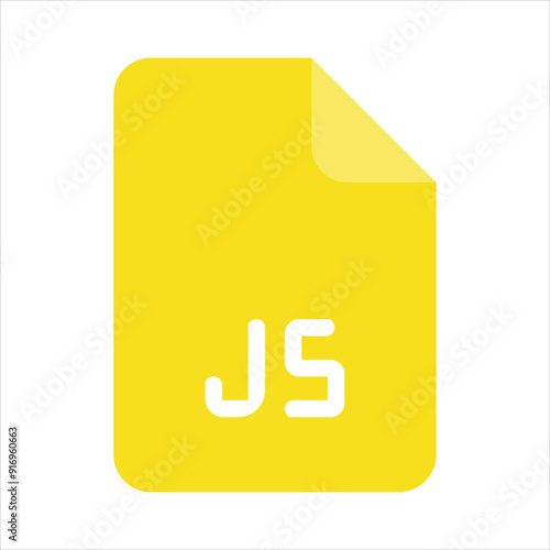 Vector illustration of a JS format icon on a white background. 