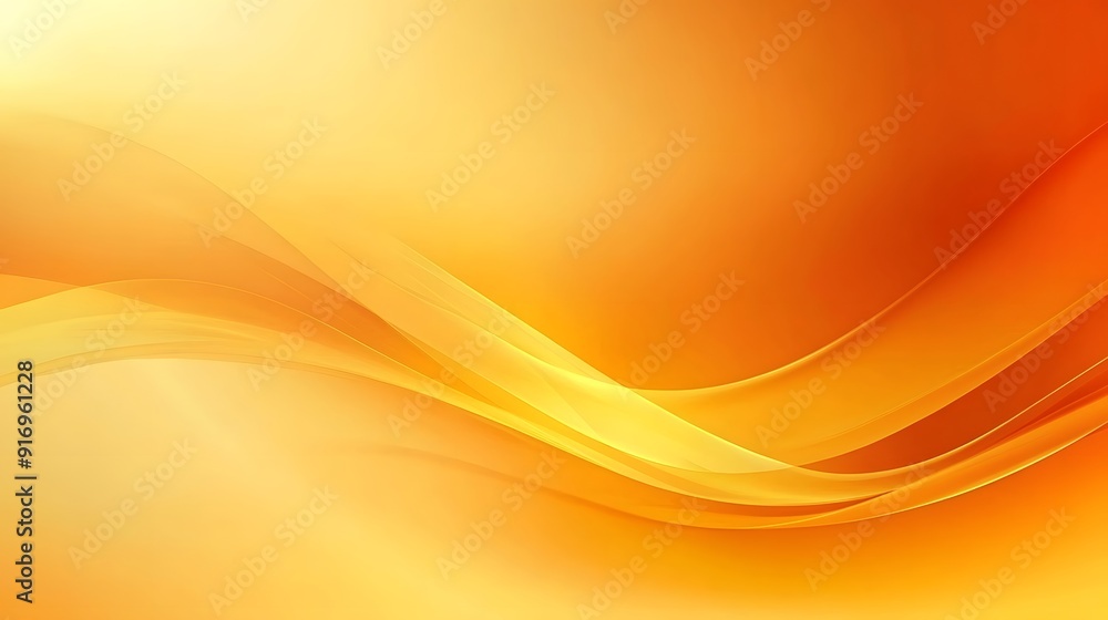 Obraz premium Light Orange Background with Yellow Wave Elements, Simplistic Style Vector Illustration