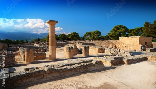 phaistos palace archaeological site on crete photo