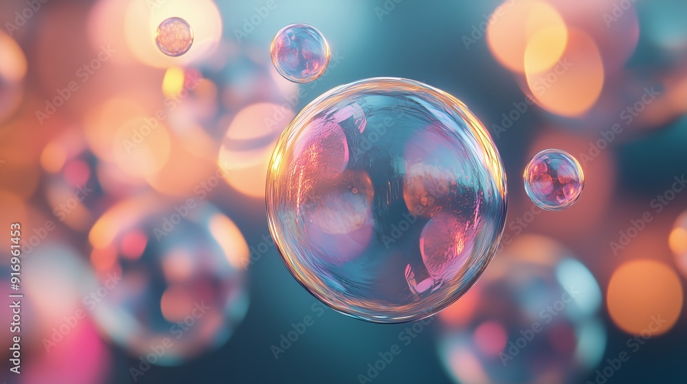Vivid and Dreamy Bubbles Floating in a Soft Atmosphere Vivid and Dreamy Bubbles Floating in a Soft Atmosphere
