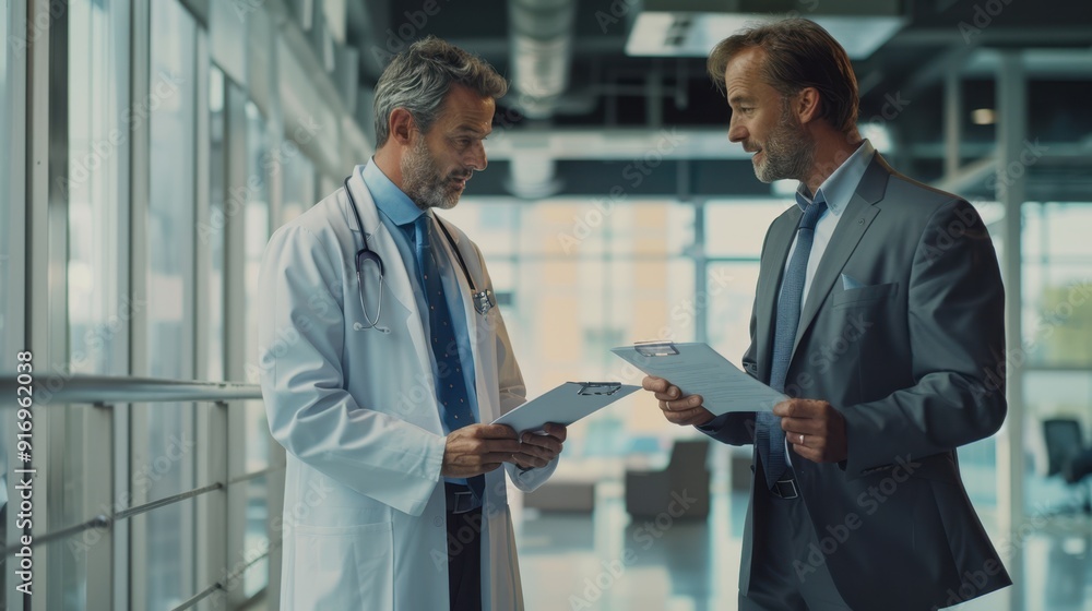 Obraz premium The Doctor and Businessman Meeting