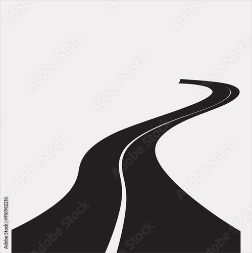 Road vector silhouette on a white background