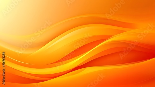 Light Orange Background with Yellow Wave Elements, Simplistic Style Vector Illustration