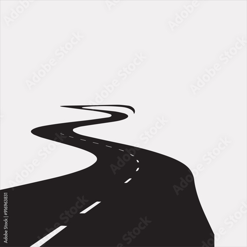 Road vector silhouette on a white background