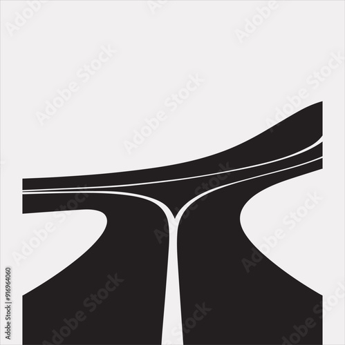 Road vector silhouette on a white background