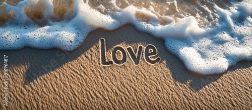 Word written in sand with w...