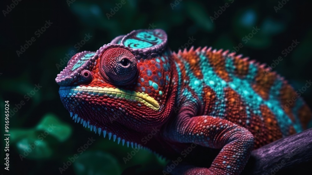 Close-up of a Vibrant Chameleon Close-up of a Vibrant Chameleon