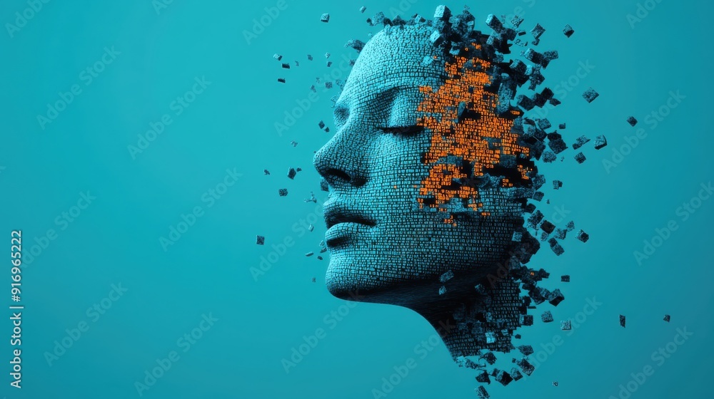 Digital Face Disintegrating. Digital Face Disintegrating.
