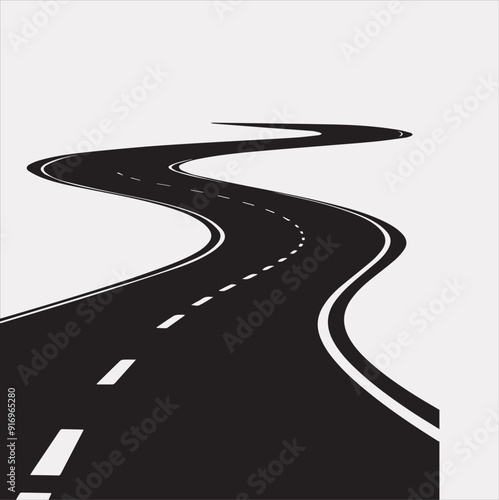Road vector silhouette on a white background