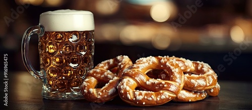 Delicious pretzels on a dar...