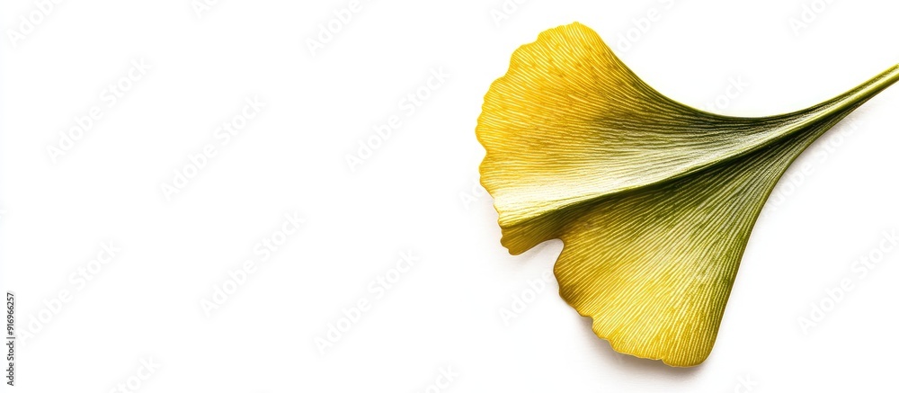 Ginkgo leaf against a white background. with copy space image. Place for adding text or design Ginkgo leaf against a white background. with copy space image. Place for adding text or design