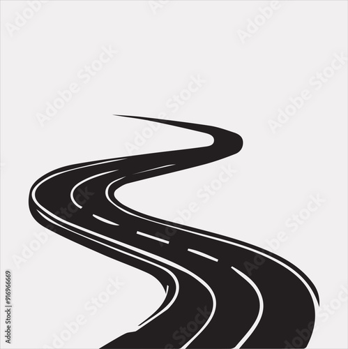 Road vector silhouette on a white background