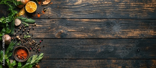 Food background on a dark b...