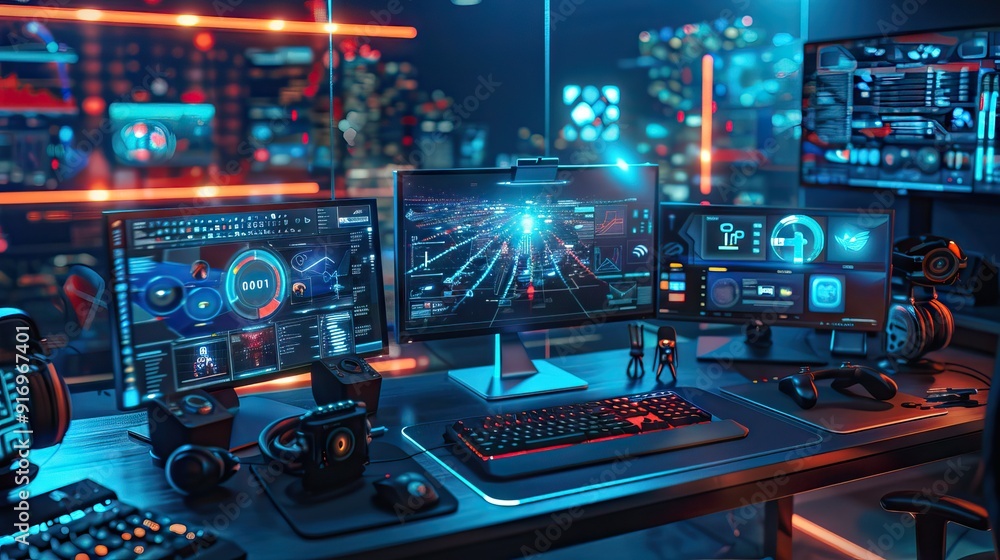 Abstract data room with futuristic design - 3d rendering. AI generated illustration Abstract data room with futuristic design - 3d rendering. AI generated illustration
