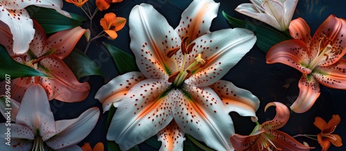 Delicate white tiger lily s...