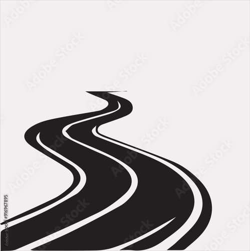 Road vector silhouette on a white background