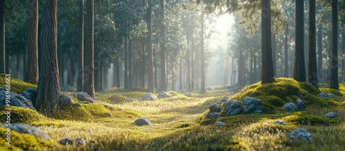 A enchanting pine tree fore...